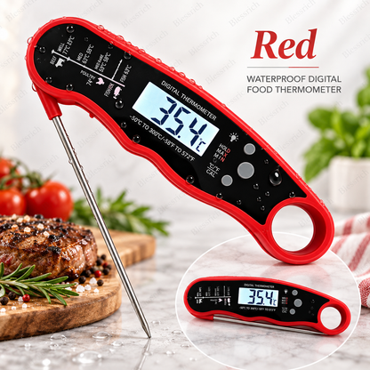 🔥 Stop Guessing! Instant-Read Digital Meat Thermometer 🌡️ – 0.8s Fast Reading | ±1°C Accuracy | Waterproof | Backlit LCD | Foldable 110mm Probe | °C/°F | Perfect for Steak, BBQ, Grilling, Baking & Cooking 🎉 Limited-Time Deal