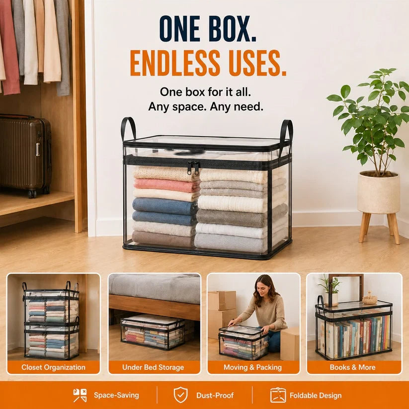 Hot Sale 75% OFF Large Heavy-Duty Thick Plastic Clear Storage Bag for Clothes, Moving & Storage