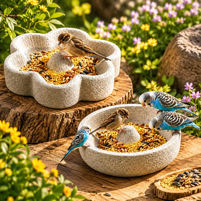 🐦2-in-1 Pumice Bird Food Bowl🐦