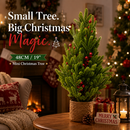 🎄 19" Lifelike Mini Christmas Tree – Festive Tabletop Holiday Decor ✨