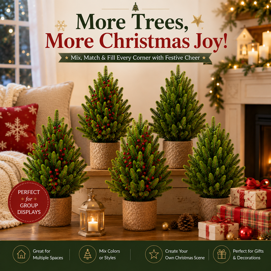 🎄 19" Lifelike Mini Christmas Tree – Festive Tabletop Holiday Decor ✨