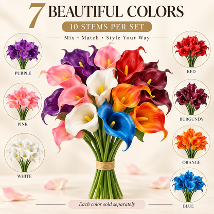 🌸 Realistic Calla Lily Artificial Flowers – Elegant Faux Floral Décor