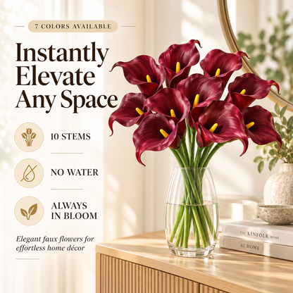 🌸 Realistic Calla Lily Artificial Flowers – Elegant Faux Floral Décor