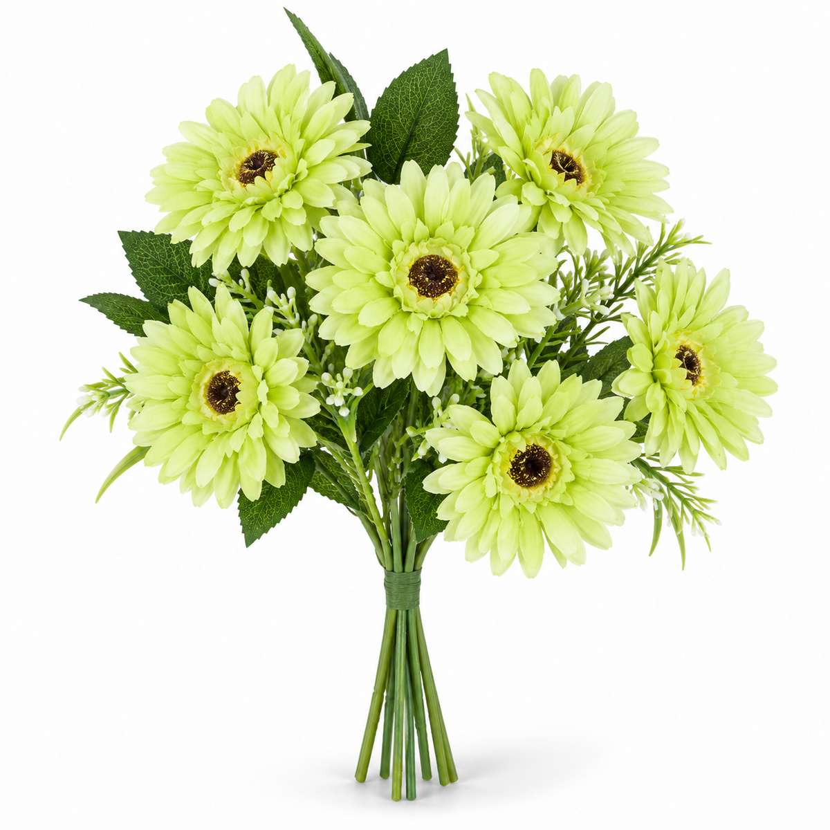 🌼 Realistic Gerbera Daisy Bouquet – 7-Bloom Artificial Flowers for Home Décor