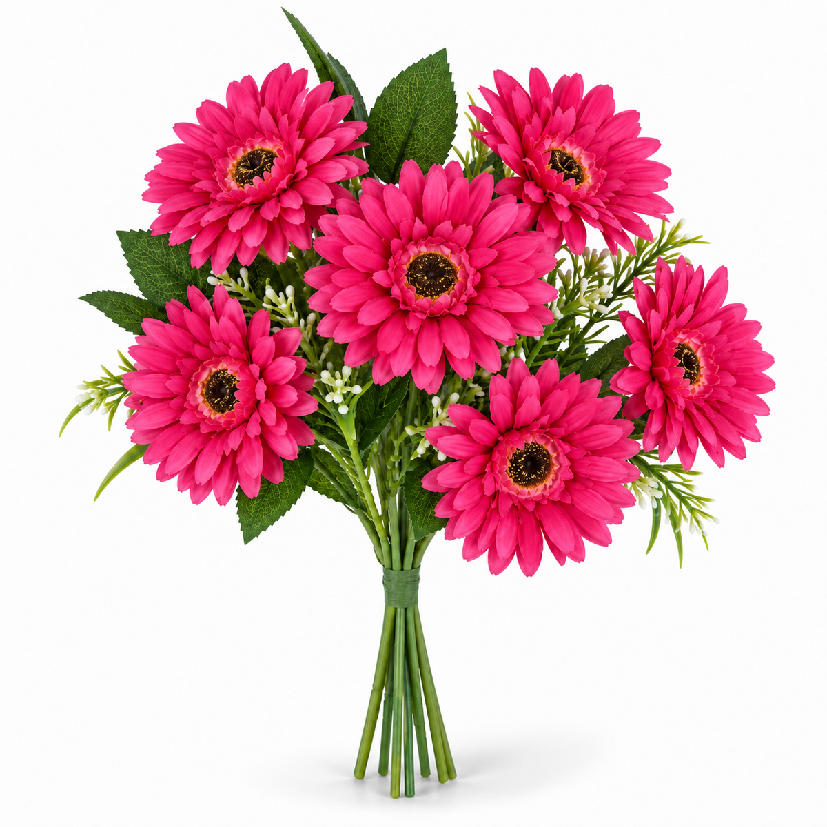 🌼 Realistic Gerbera Daisy Bouquet – 7-Bloom Artificial Flowers for Home Décor