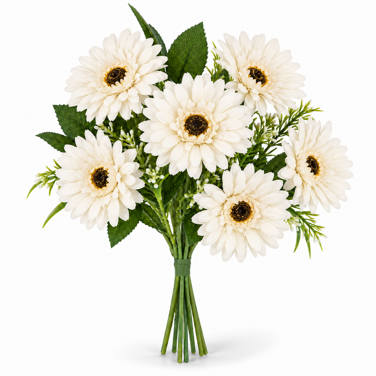 🌼 Realistic Gerbera Daisy Bouquet – 7-Bloom Artificial Flowers for Home Décor
