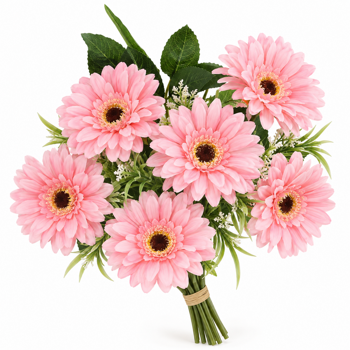 🌼 Realistic Gerbera Daisy Bouquet – 7-Bloom Artificial Flowers for Home Décor