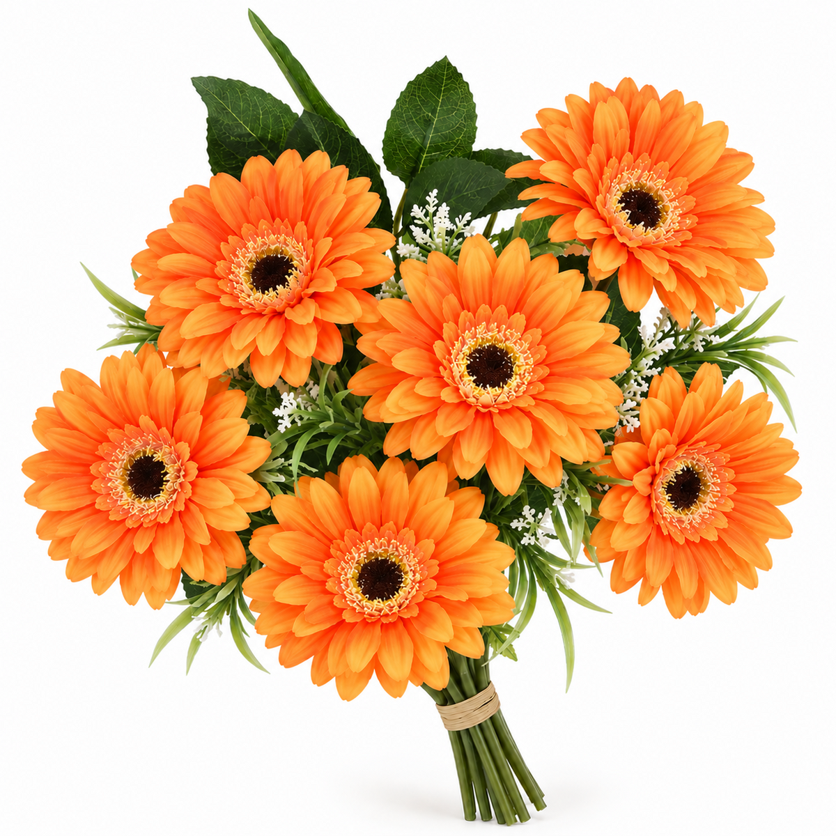 🌼 Realistic Gerbera Daisy Bouquet – 7-Bloom Artificial Flowers for Home Décor
