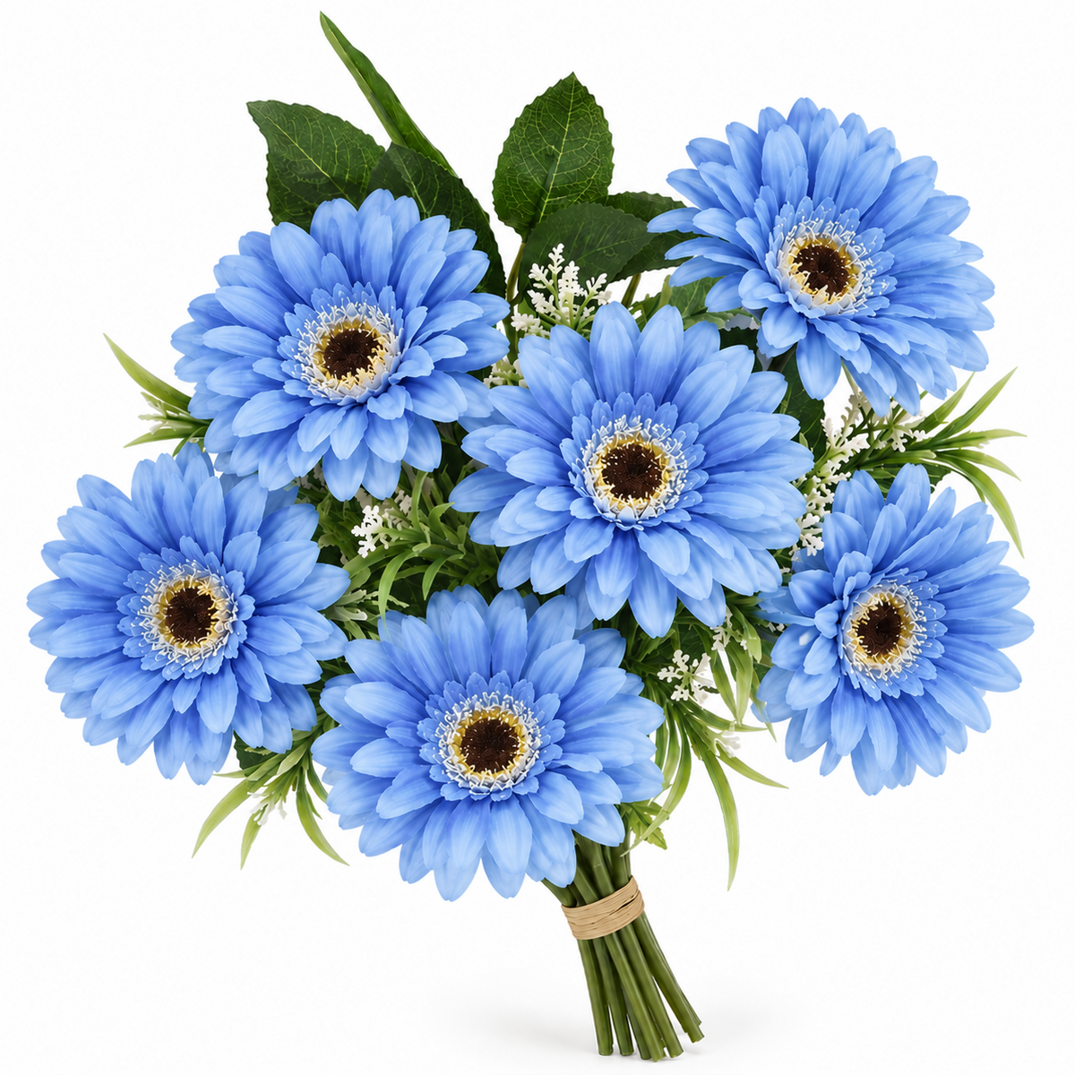 🌼 Realistic Gerbera Daisy Bouquet – 7-Bloom Artificial Flowers for Home Décor