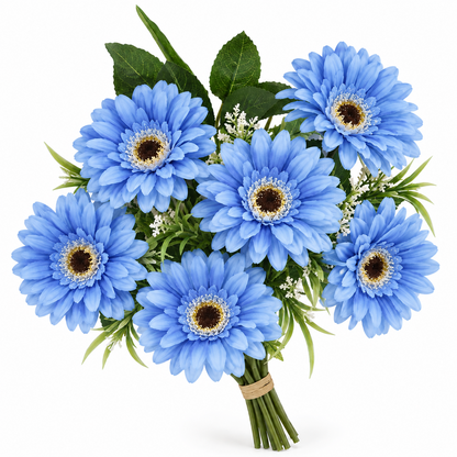 🌼 Realistic Gerbera Daisy Bouquet – 7-Bloom Artificial Flowers for Home Décor
