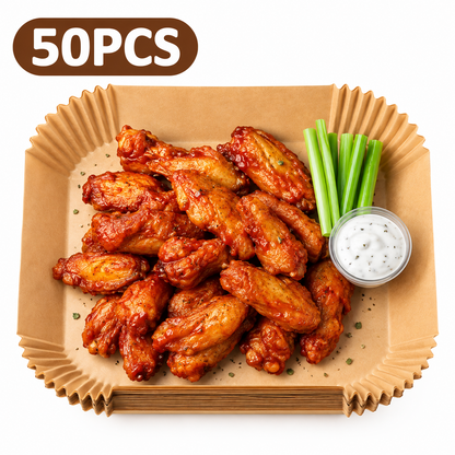 100PCS Disposable Air Fryer Paper Liners – Non-Stick, Oil-Proof & Easy Cleanup