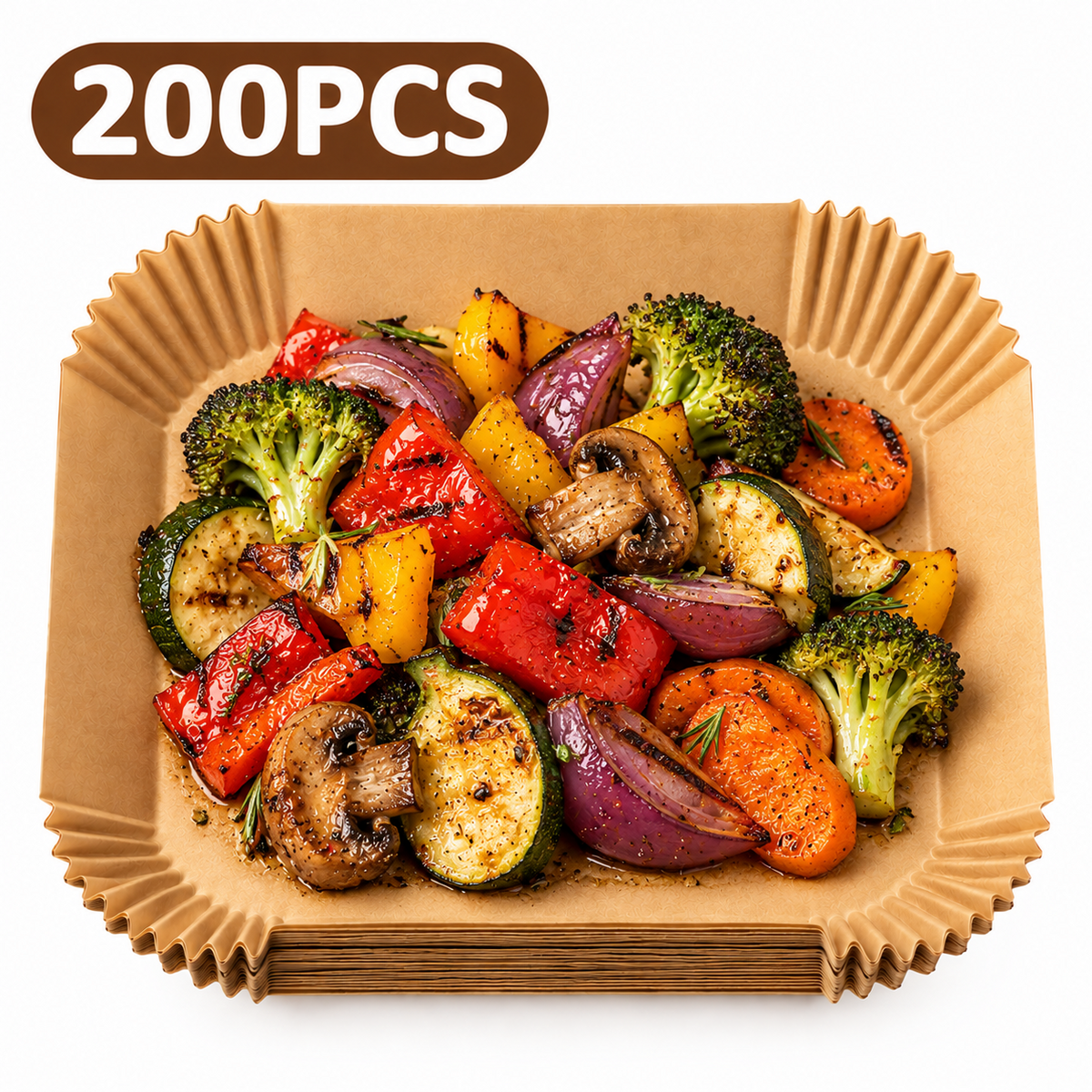 100PCS Disposable Air Fryer Paper Liners – Non-Stick, Oil-Proof & Easy Cleanup