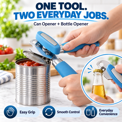 🥫 EasyTurn Comfort Can Opener – Effortless Grip & Smooth Cutting