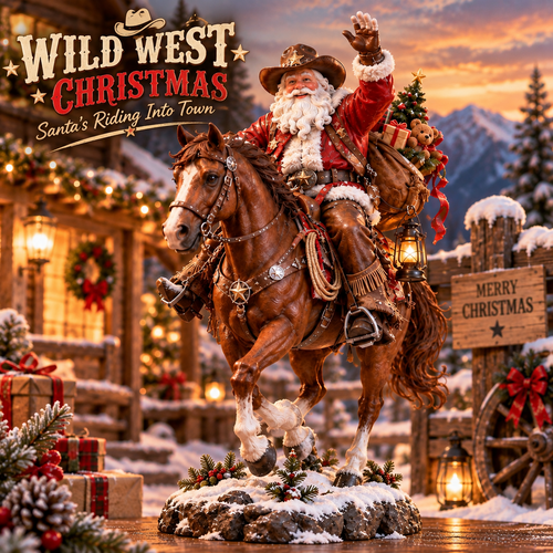 🤠 Western Christmas Santa Rider Figurine Collection