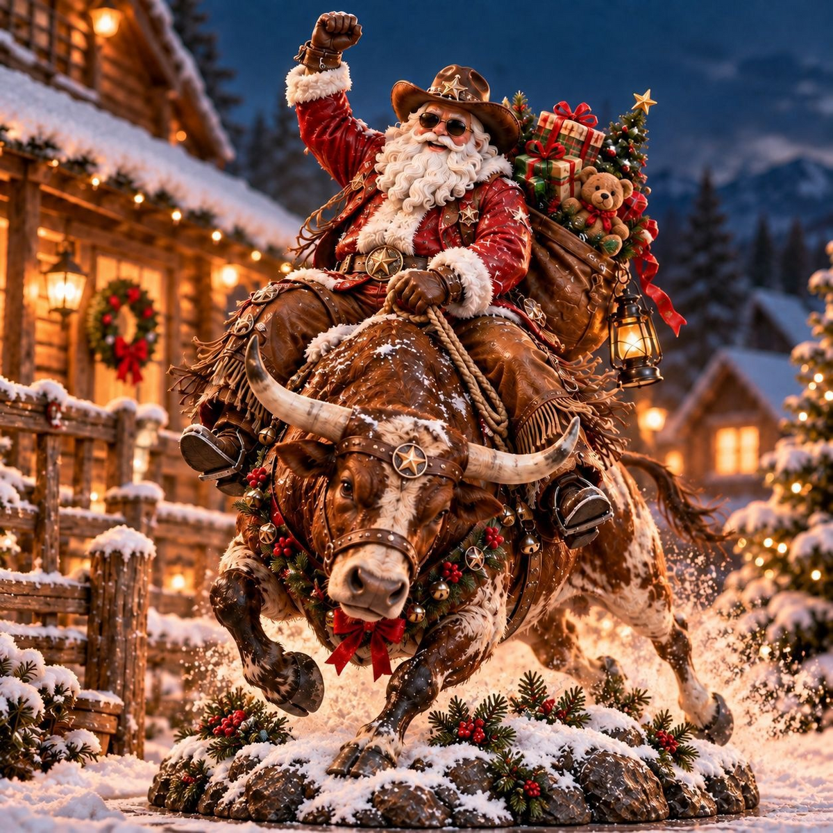 🤠 Western Christmas Santa Rider Figurine Collection