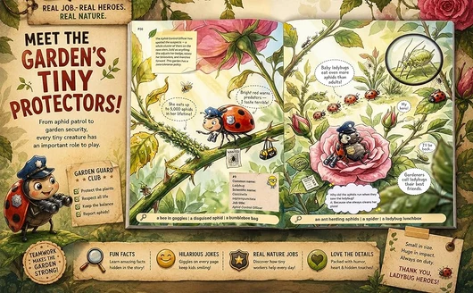 🐞 Backyard Creature Jobs – A Funny Illustrated Nature Guide for Kids