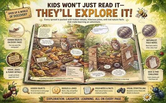 🐞 Backyard Creature Jobs – A Funny Illustrated Nature Guide for Kids