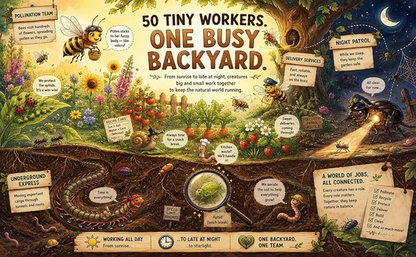 🐞 Backyard Creature Jobs – A Funny Illustrated Nature Guide for Kids