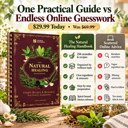 🌿 The Natural Healing Handbook – 256 Herbal Remedies & Everyday Wellness Recipes