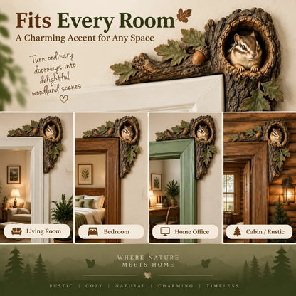 🐿️ 3D Chipmunk Tree Hollow Door Decor — ✨2-Piece Set✨