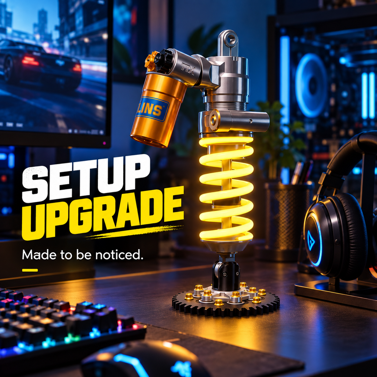 🏎️ Racing Shock LED Desk Lamp