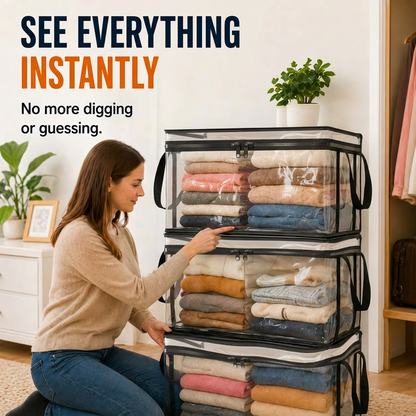 Hot Sale 75% OFF Large Heavy-Duty Thick Plastic Clear Storage Bag for Clothes, Moving & Storage
