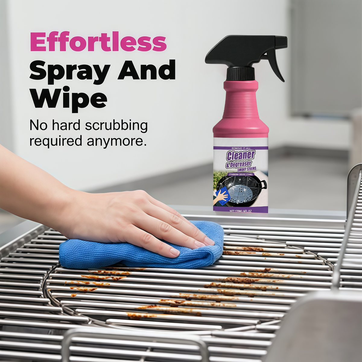 🔥 Fast-Acting Grill Degreaser — Powerful Grease Cleaner + 🎁FREE Towel & Sponge🎁