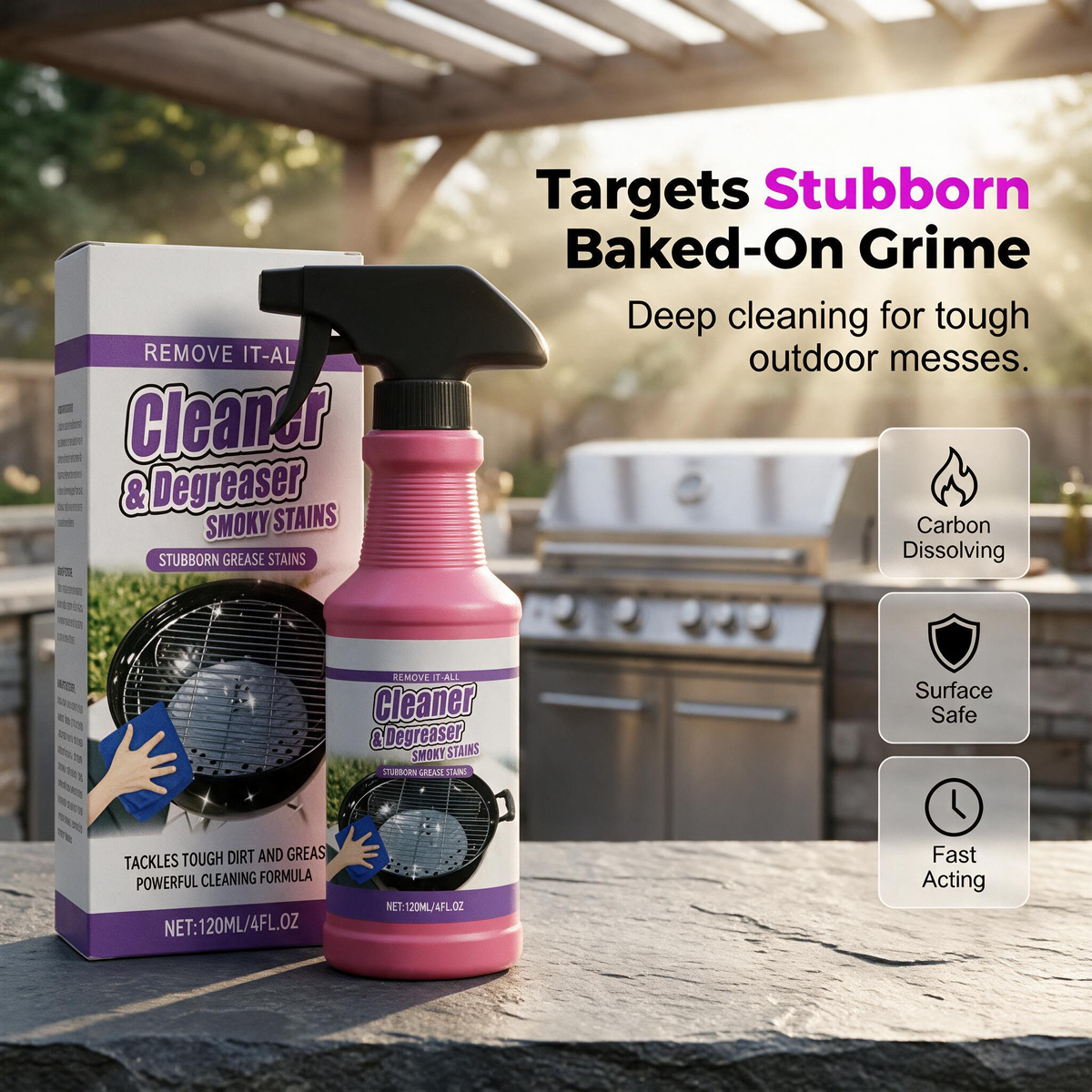 🔥 Fast-Acting Grill Degreaser — Powerful Grease Cleaner + 🎁FREE Towel & Sponge🎁