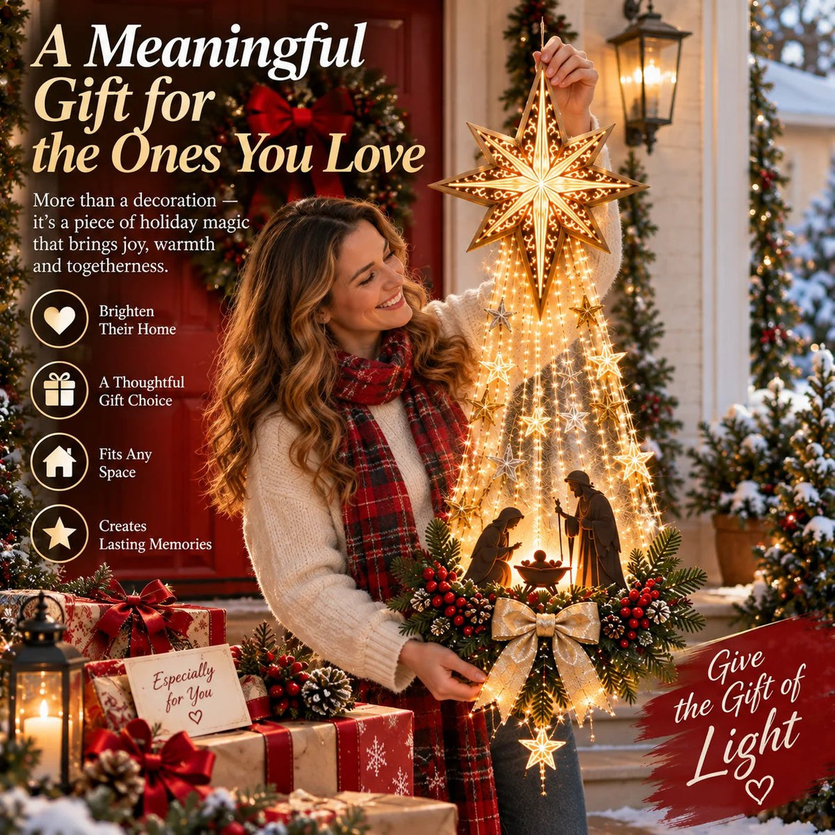 🔥Buy 2 Get 10% OFF🔥✝️ Bethlehem Star of Faith™ – Lighted Nativity Wall Decor✝️✝️