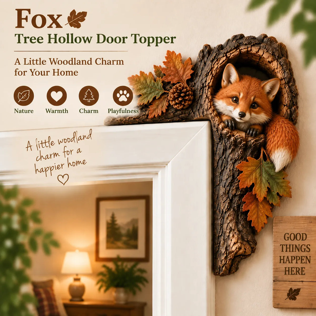 🐿️ 3D Chipmunk Tree Hollow Door Decor — ✨2-Piece Set✨