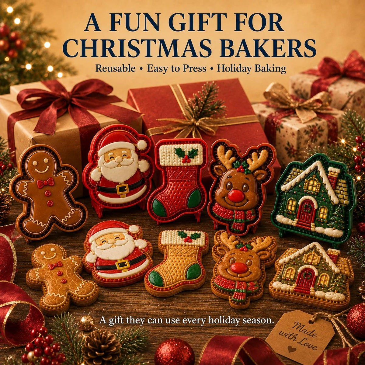 🎄 9-Design Christmas Mini Pie Mold Collection 🥧✨