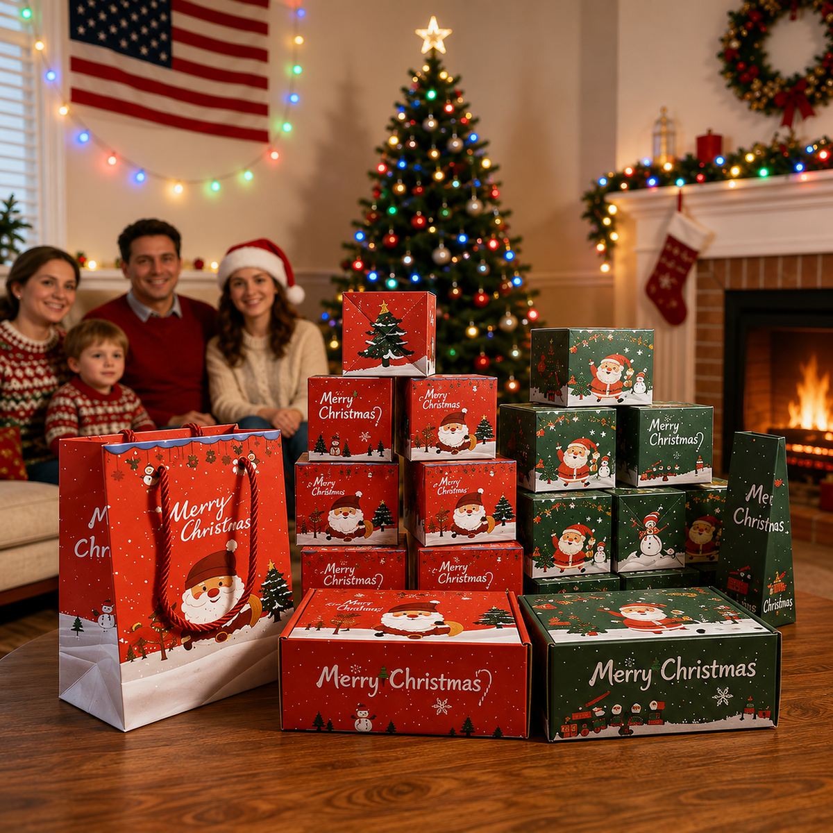 Christmas Pop-Up Surprise Gift Box, Folding Bouncing Red Envelope Box