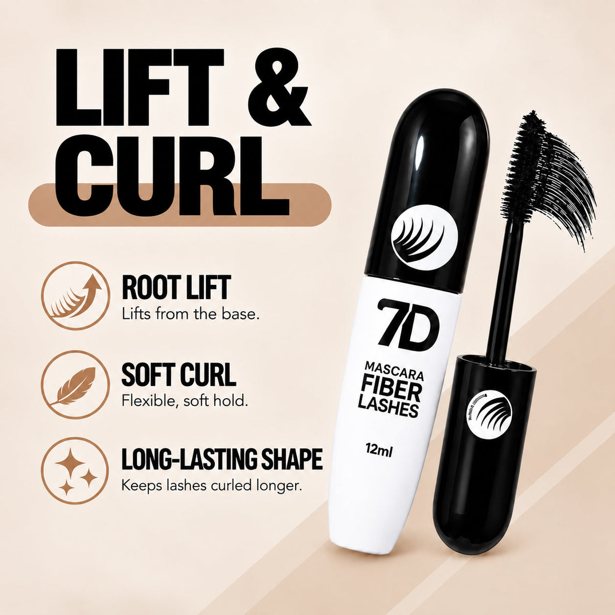7D Silk Fiber Black Lengthening Mascara - Adult Beauty Makeup✨