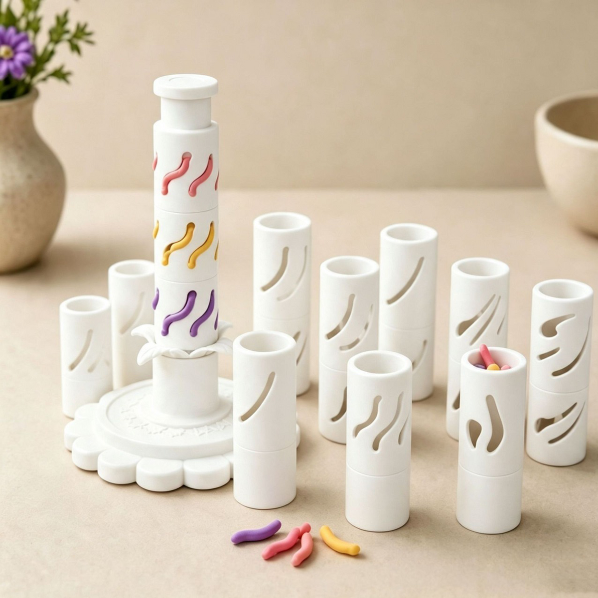 Modular Clay Bloom Maker with 9 Shaping Sleeves