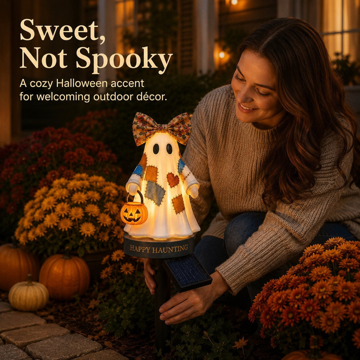 Solar Halloween Ghost Garden Stake Light
