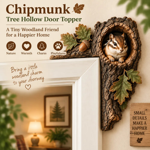 🐿️ 3D Chipmunk Tree Hollow Door Decor — ✨2-Piece Set✨