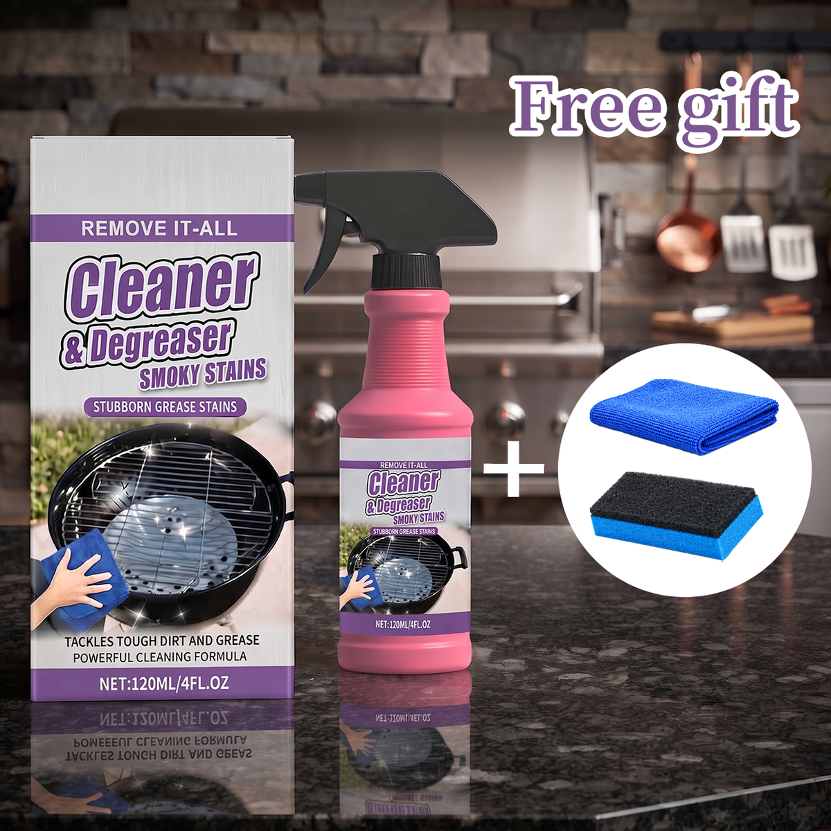 🔥 Fast-Acting Grill Degreaser — Powerful Grease Cleaner + 🎁FREE Towel & Sponge🎁