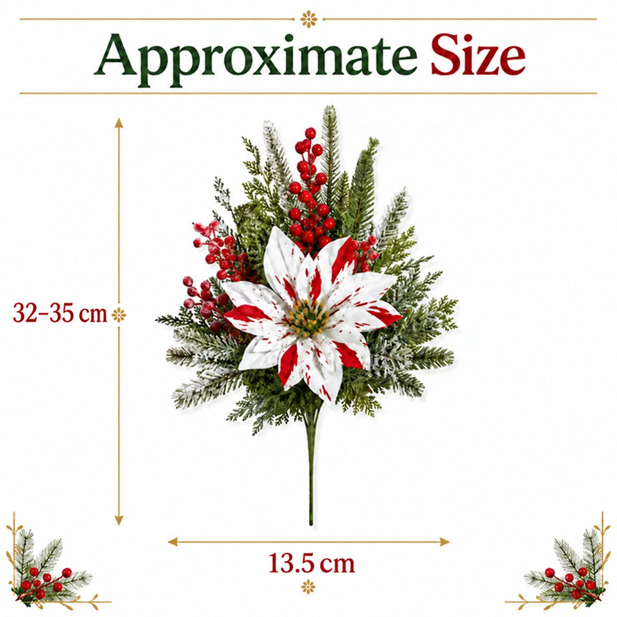❤️ Christmas Poinsettia Arrangement — Festive Holiday Decor 🎄🌺 6 Bunches Recommended for the Full Look ✨