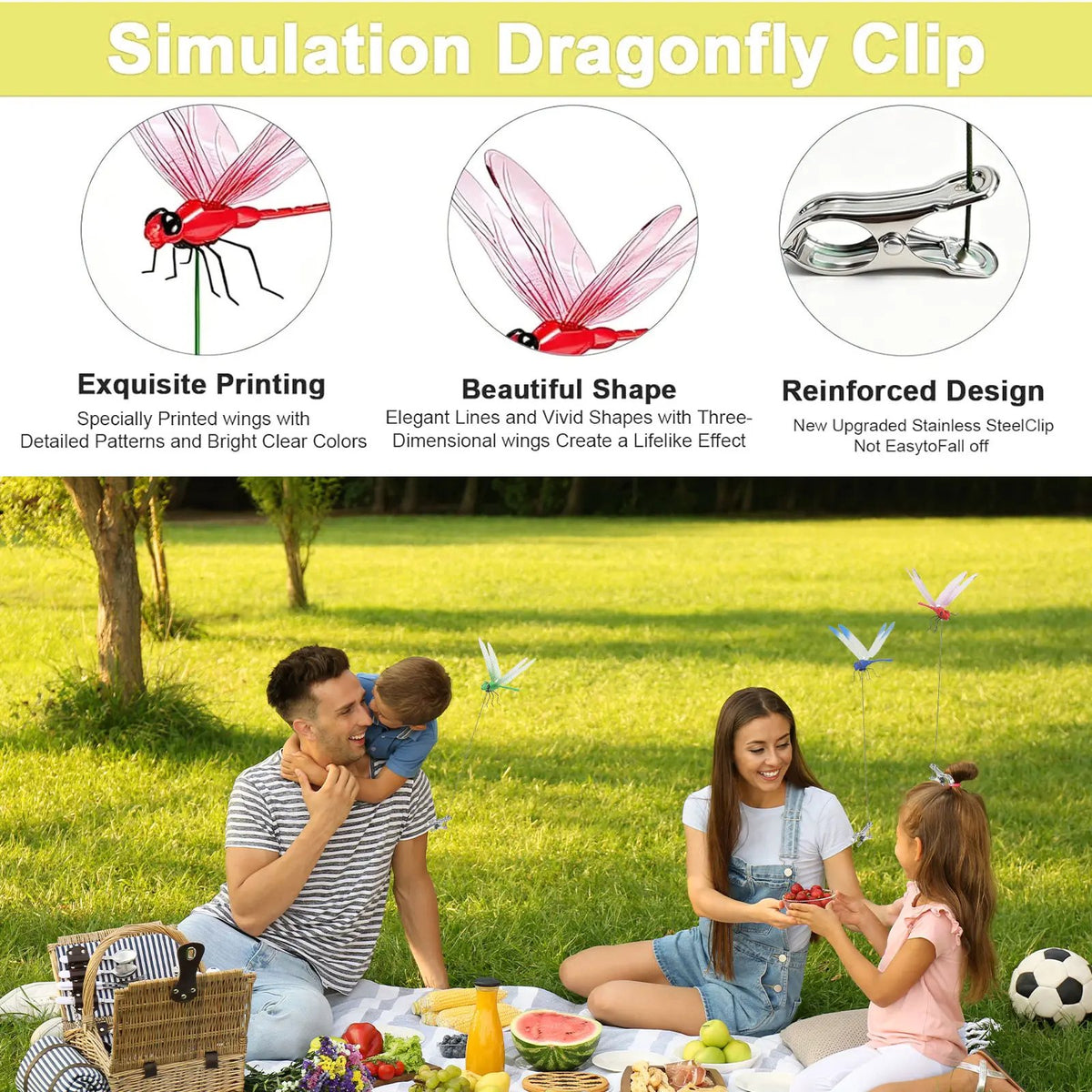 12 Counts Outdoor Fake Dragonfly Rod Clip