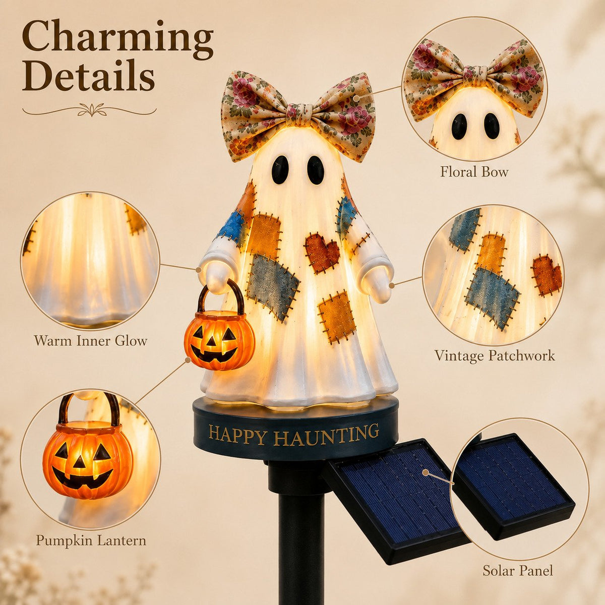 Solar Halloween Ghost Garden Stake Light
