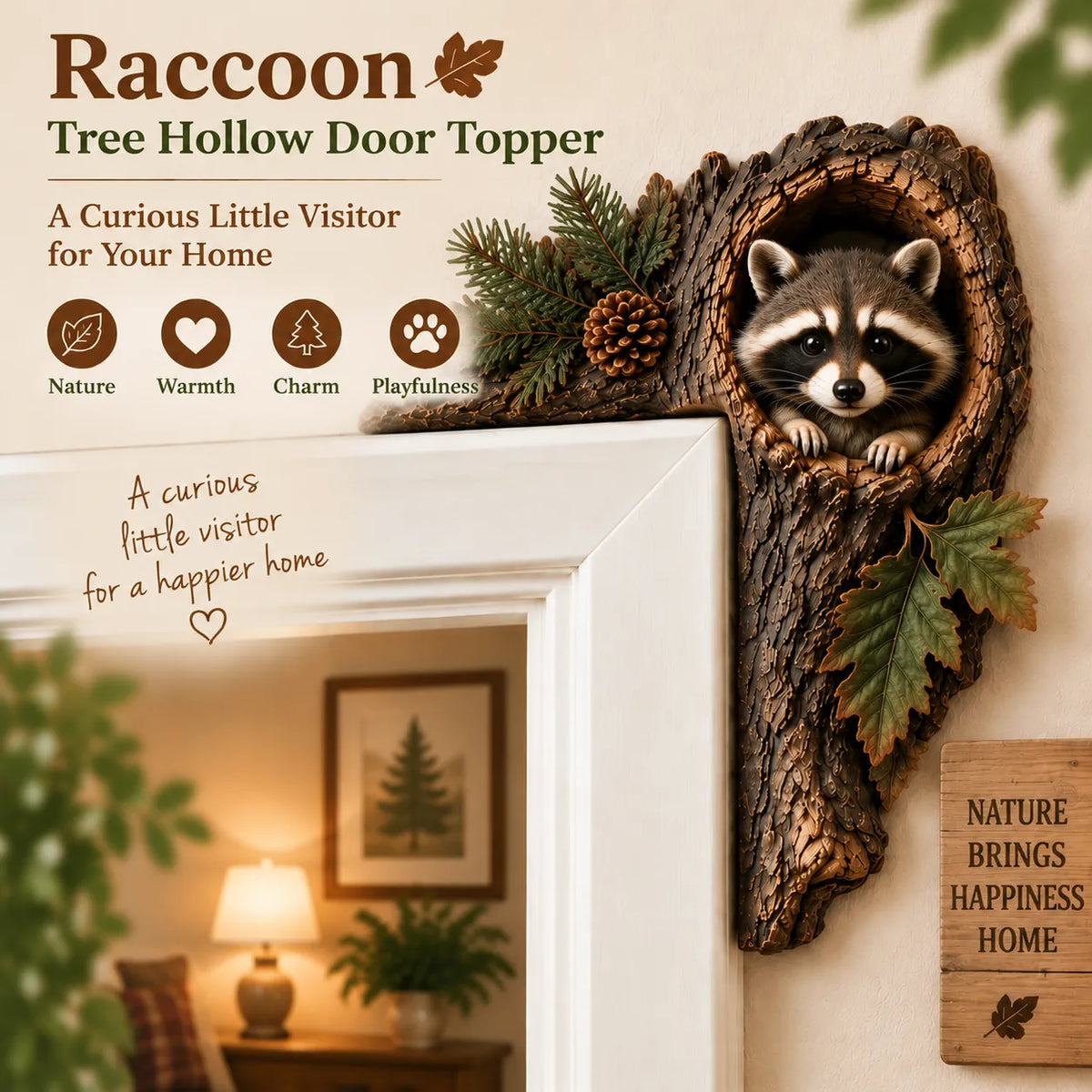 🐿️ 3D Chipmunk Tree Hollow Door Decor — ✨2-Piece Set✨