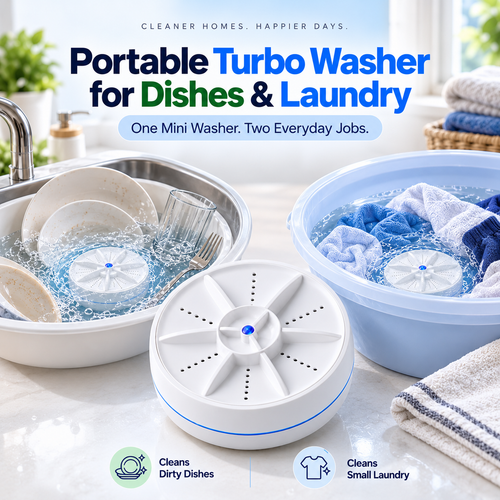 🔥 New Large Dual-Spin Turbo Washer — Powerful Cleaning Anywhere! 🫧