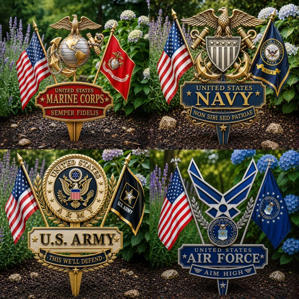 Last Day Promo: 49% OFF 🎖️- US Military Branch Tribute Garden Stake Collection