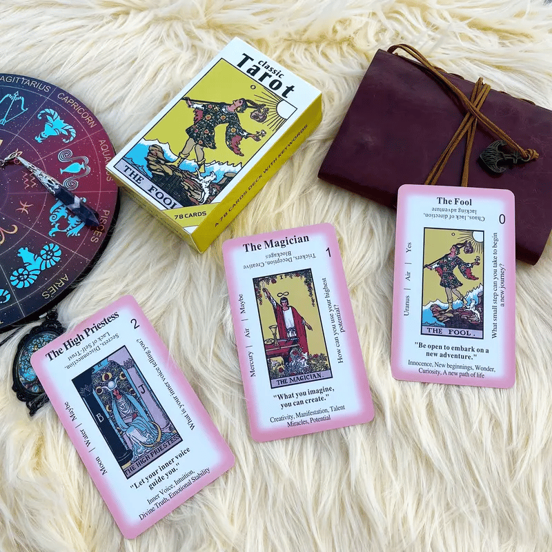 🔮Tarot Learning Set💜beginner friendly Divination Tools📔Essential Tarot Kit for Beginners✨