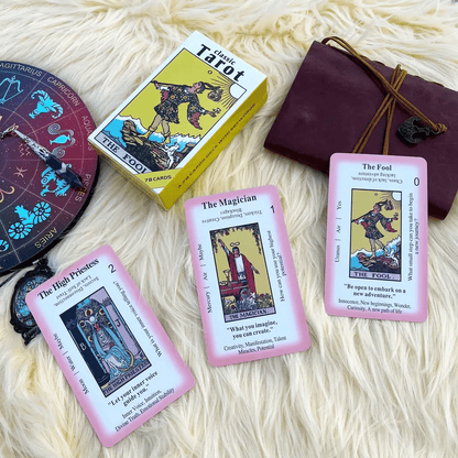 🔮Tarot Learning Set💜beginner friendly Divination Tools📔Essential Tarot Kit for Beginners✨