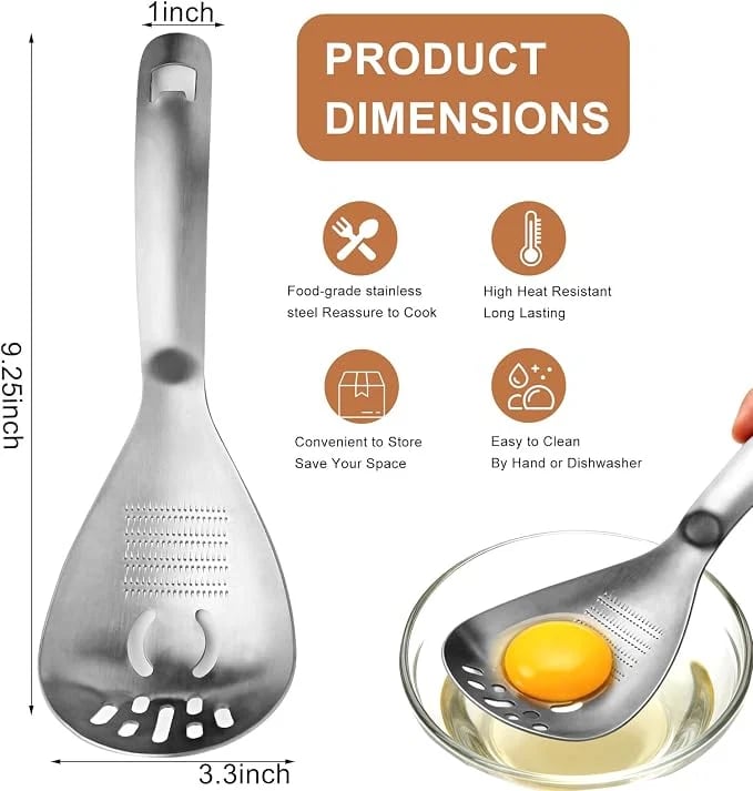 ⚡ Multifunctional Stainless Steel Kitchen Spoon — One Spoon, More Uses! 🍴