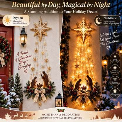 🔥Buy 2 Get 10% OFF🔥✝️ Bethlehem Star of Faith™ – Lighted Nativity Wall Decor✝️✝️