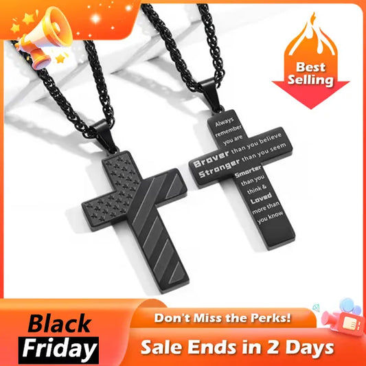 ⚡🎉Flag Cross Necklace,Best Gifts