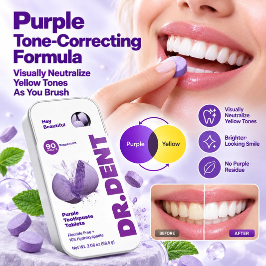 🔥😍BUY 1 GET 1 FREE-Purple Toothpaste Tablets With Hydroxyapatite & PAP🦷