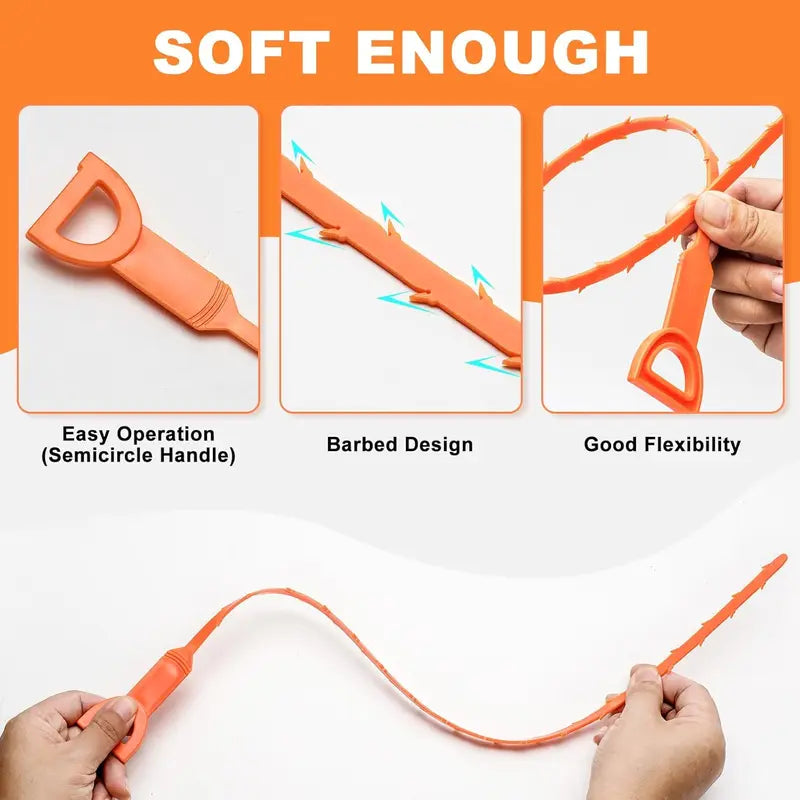 🛠️🛠️50% OFF NOW! 20.5‑inch Drain Snake – Flexible Durable Hair Clog Remover Tool, Quick Sink Tub Pipe Dredger, Reusable Drain Cleaner Stick for Bathroom Kitchen Sewer Blockages🛠️🛠️